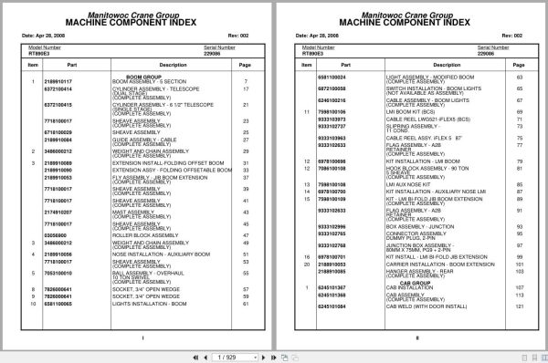 Grove Crane RT890E3 229086 Parts Manual 2008 (1)