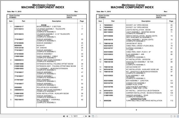 Grove Crane RT890E3 229370 Parts Manual 2010 (1)