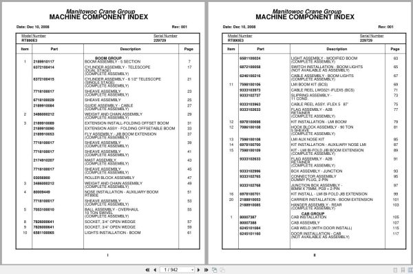 Grove Crane RT890E3 229729 Parts Manual 2008 (1)
