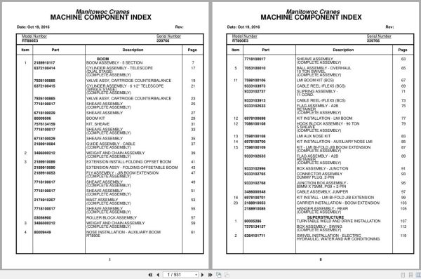 Grove Crane RT890E3 229766 Parts Manual 2016 (1)
