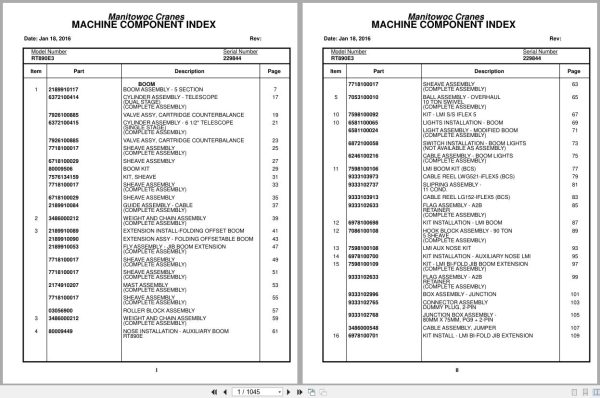 Grove Crane RT890E3 229844 Parts Manual 2016 (1)