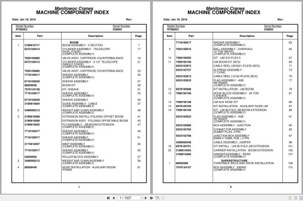 Grove Crane RT890E3 229850 Parts Manual 2016 (1)