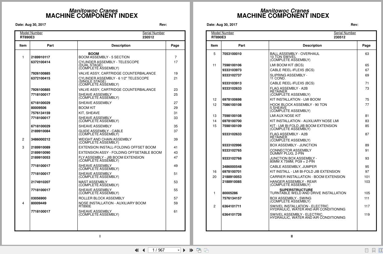 Grove Crane RT890E3 230512 Parts Manual 2017 (1)