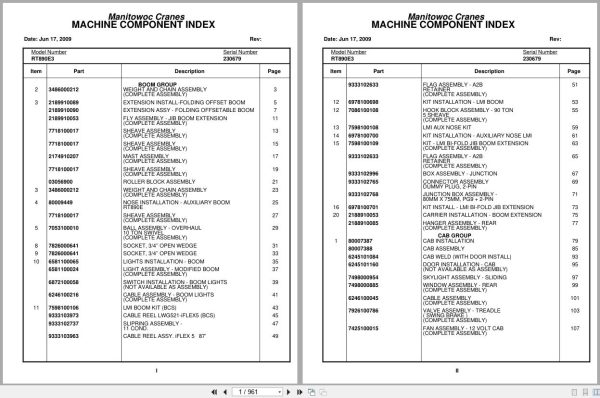 Grove Crane RT890E3 230679 Parts Manual 2009 (1)