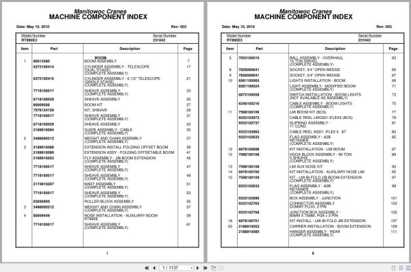 Grove Crane RT890E3 231042 Parts Manual 2010 (1)