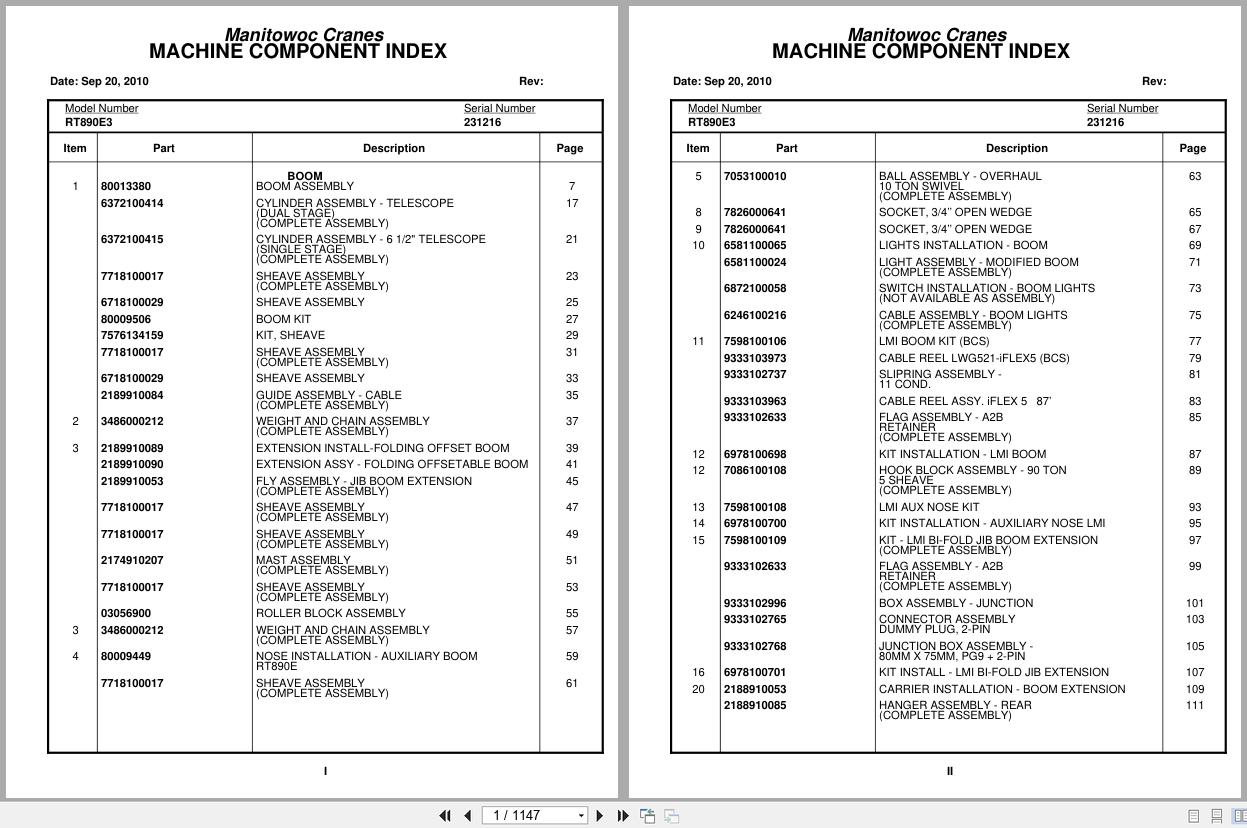 Grove Crane RT890E3 231216 Parts Manual 2010 (1)