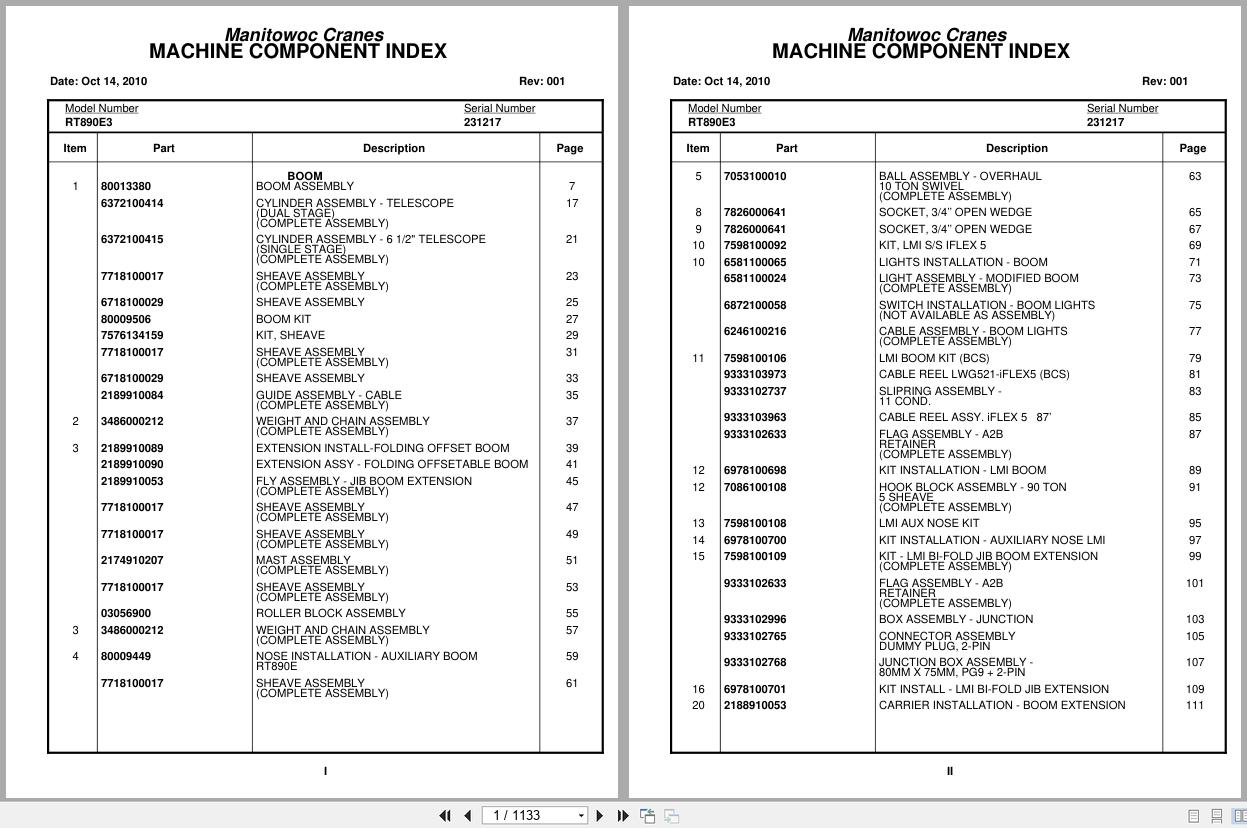 Grove Crane RT890E3 231217 Parts Manual 2010 (1)