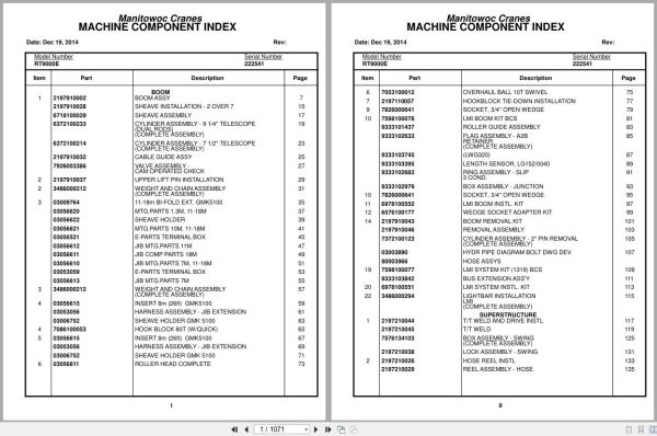Grove Crane RT9000E 222541 Parts Manual 2014 (1)