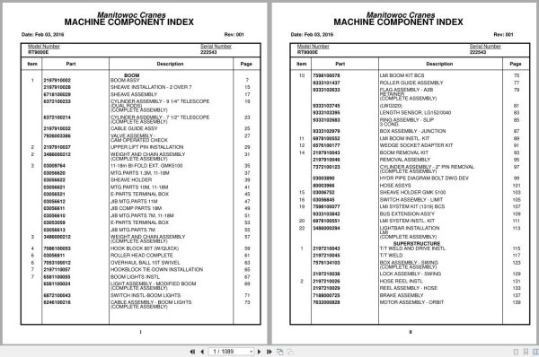 Grove Crane RT9000E 222543 Parts Manual 2016 (1)