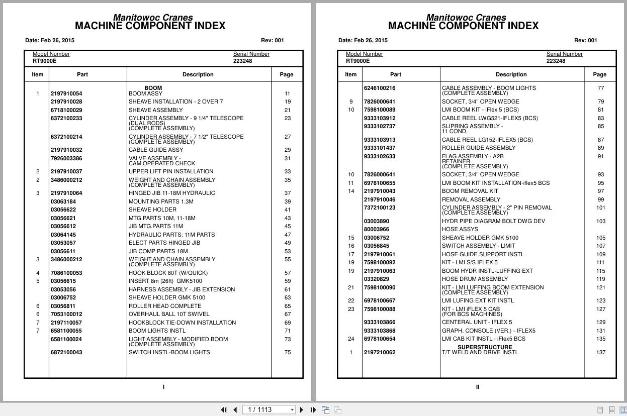 Grove Crane RT9000E 223248 Parts Manual 2015 (1)