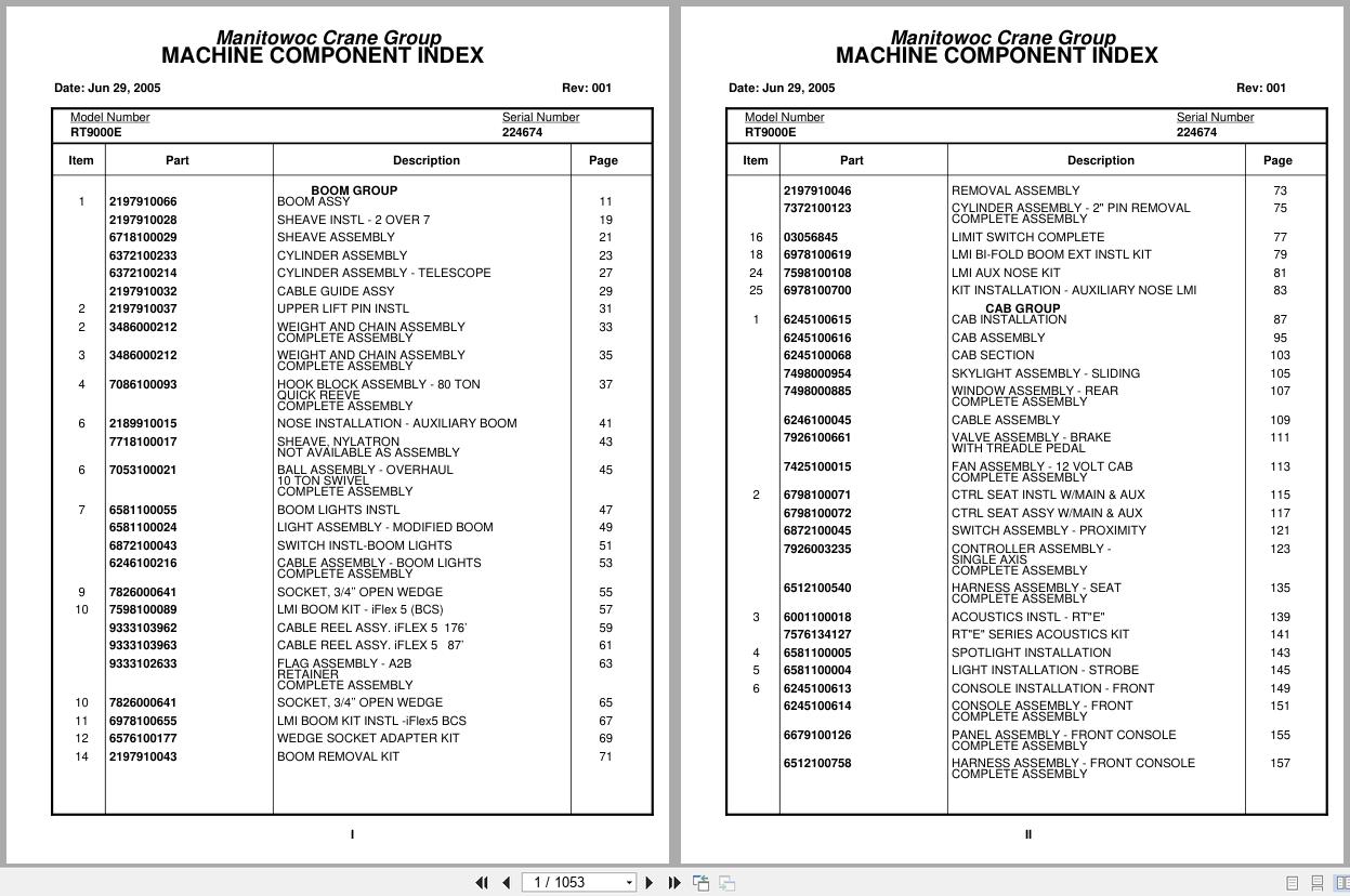 Grove Crane RT9000E 224674 Parts Manual 2005 (1)