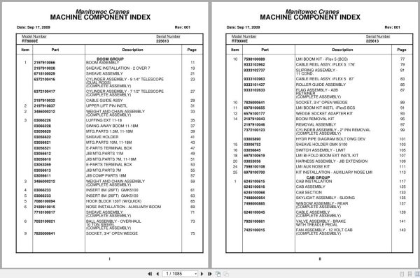 Grove Crane RT9000E 225613 Parts Manual 2009 (1)