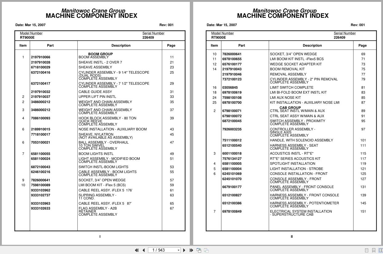 Grove Crane RT9000E 226409 Parts Manual 2007 (1)