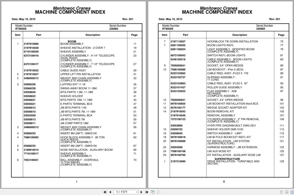 Grove Crane RT9000E 226985 Parts Manual 2010 (1)