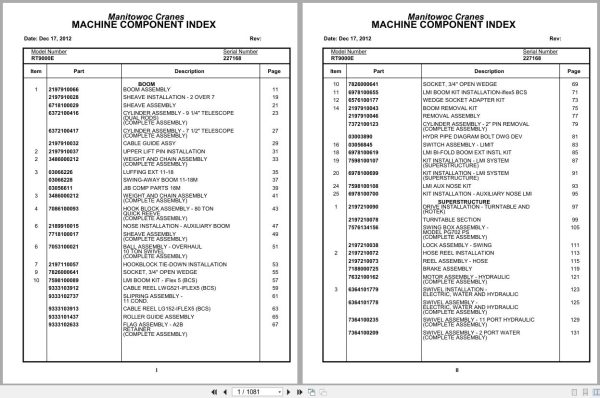 Grove Crane RT9000E 227168 Parts Manual 2012 (1)