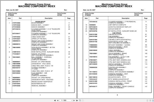 Grove Crane RT9000E 227209 Parts Manual 2007 (1)