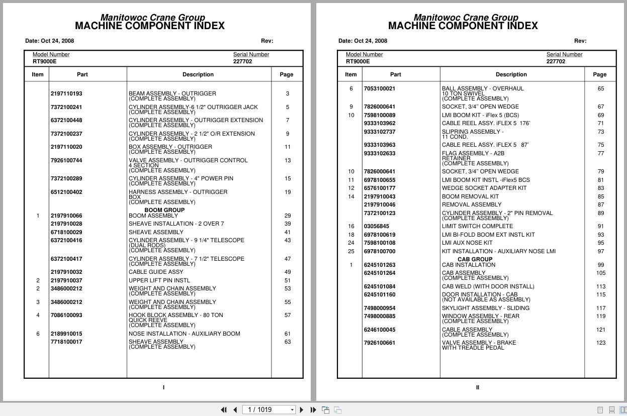 Grove Crane RT9000E 227702 Parts Manual 2008 (1)