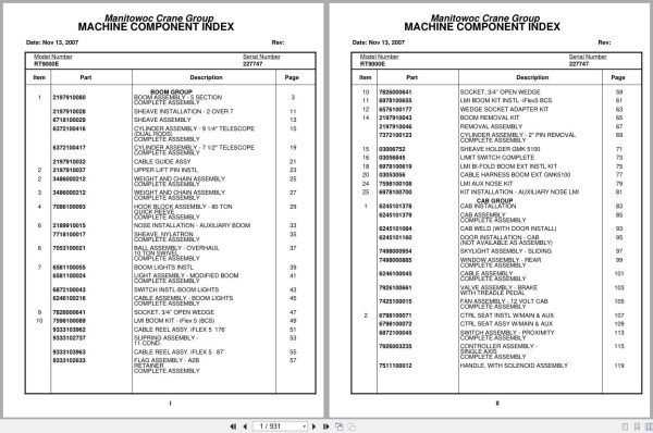 Grove Crane RT9000E 227747 Parts Manual 2007 (1)