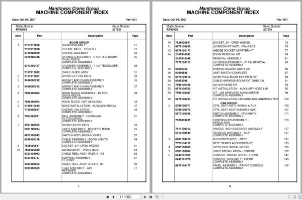 Grove Crane RT9000E 227931 Parts Manual 2007 (1)