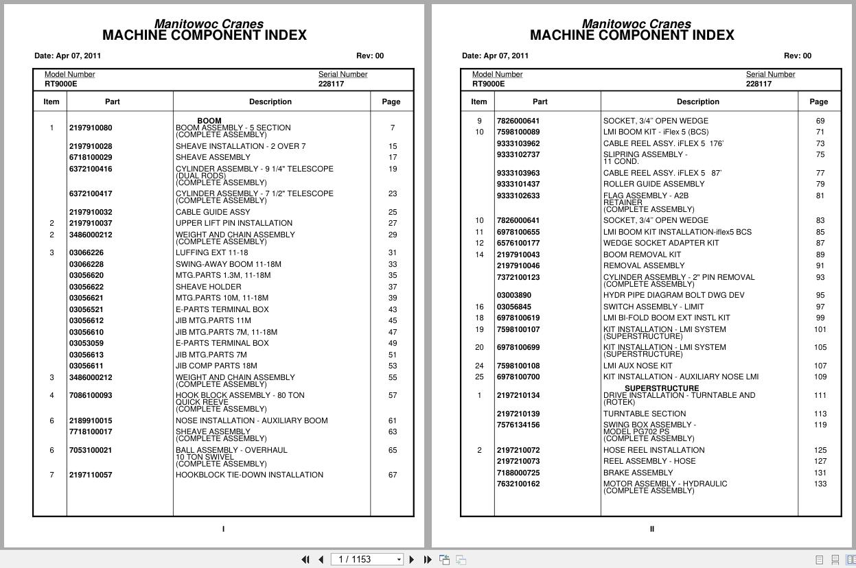 Grove Crane RT9000E 228117 Parts Manual 2011 (1)