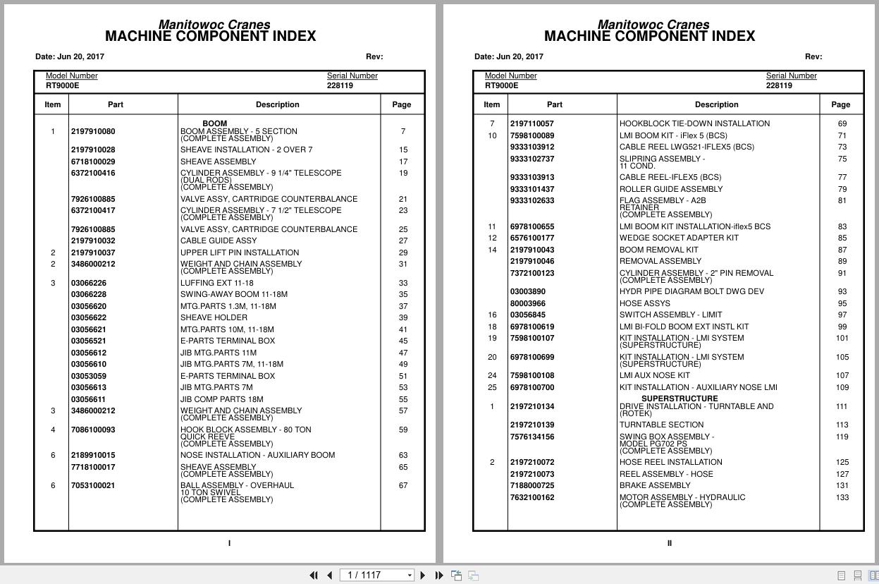 Grove Crane RT9000E 228119 Parts Manual 2017 (1)