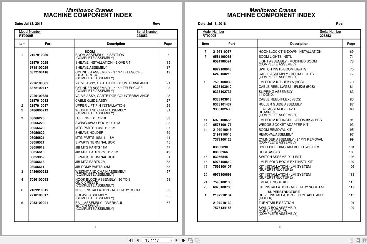 Grove Crane RT9000E 228853 Parts Manual 2018 (1)