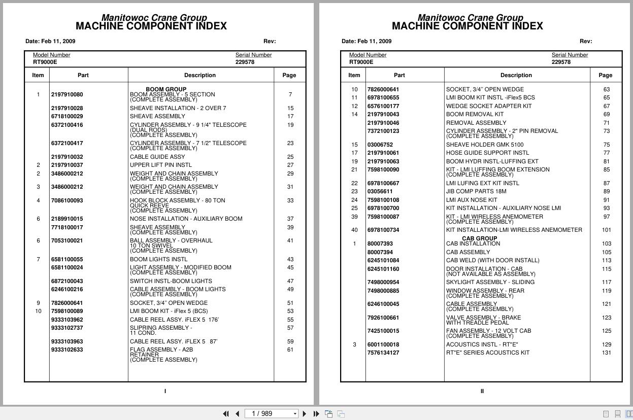 Grove Crane RT9000E 229578 Parts Manual 2009 (1)