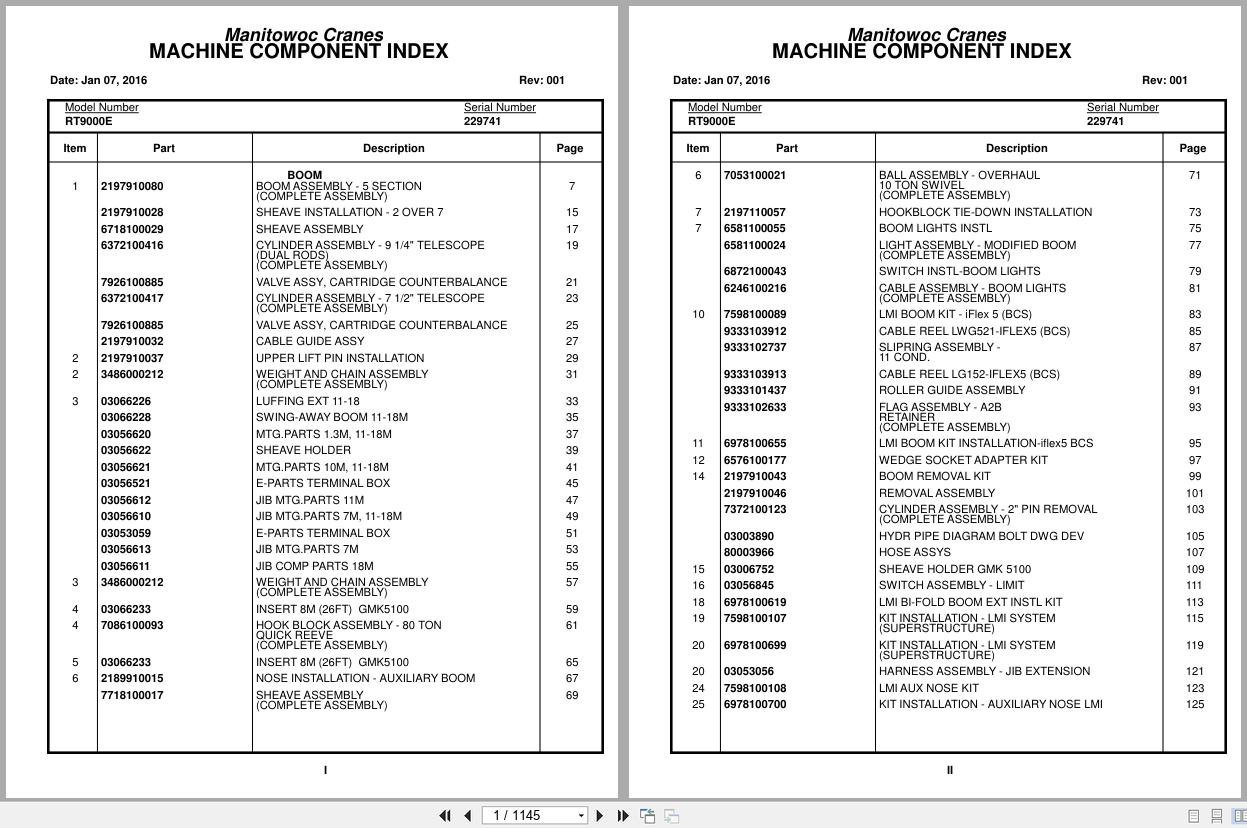 Grove Crane RT9000E 229741 Parts Manual 2016 (1)