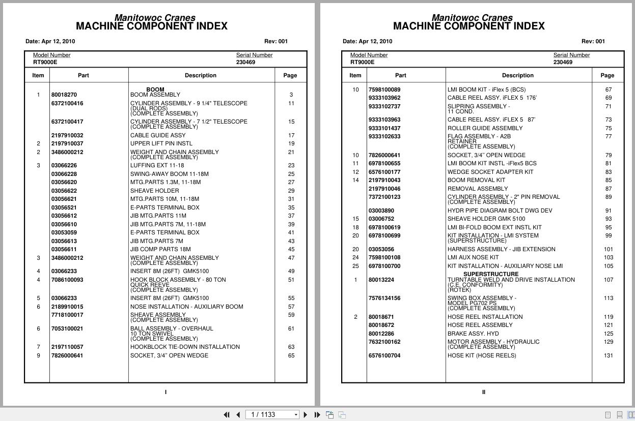 Grove Crane RT9000E 230469 Parts Manual 2010 (1)