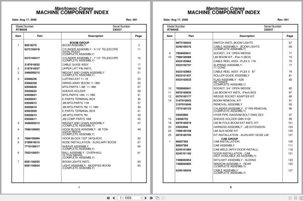 Grove Crane RT9000E 230537 Parts Manual 2009 (1)
