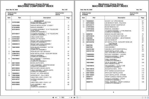 Grove Crane RT9000E 230734 Parts Manual 2009 (1)