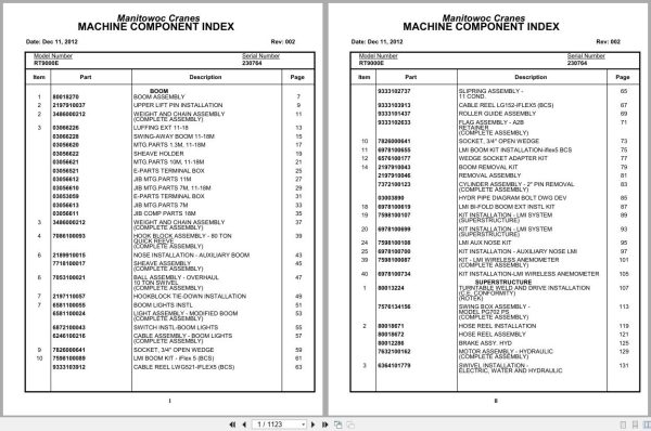 Grove Crane RT9000E 230764 Parts Manual 2012 (1)