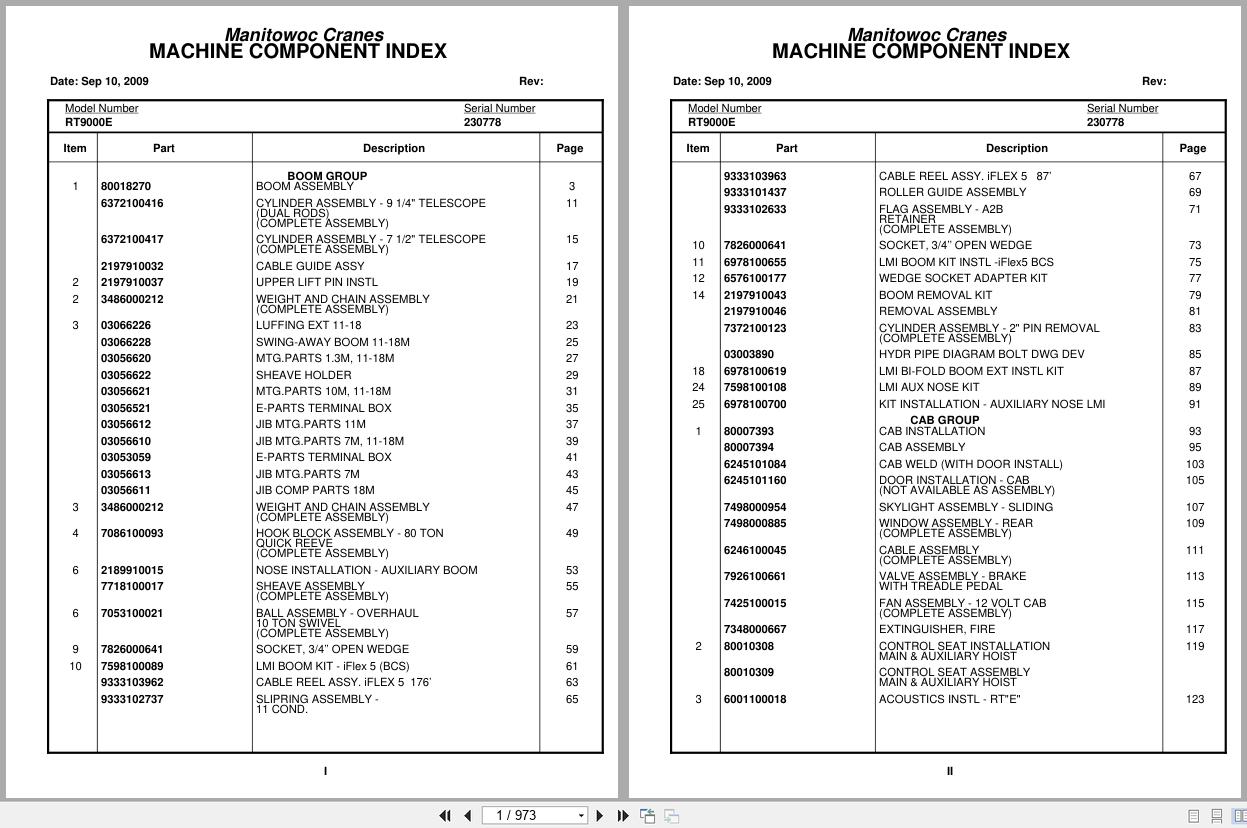 Grove Crane RT9000E 230778 Parts Manual 2009 (1)