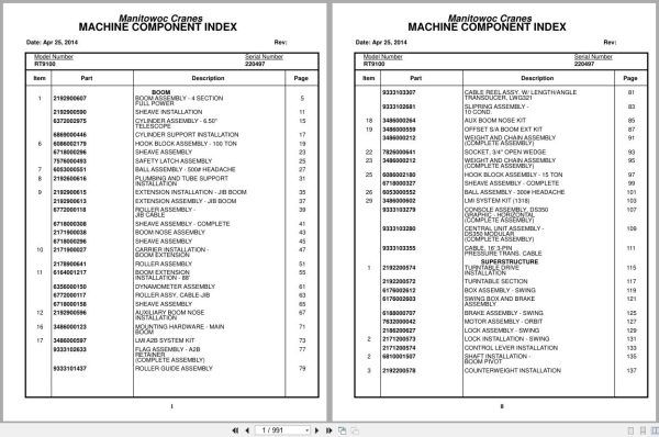 Grove Crane RT9100 220497 Parts Manual 2014 (1)