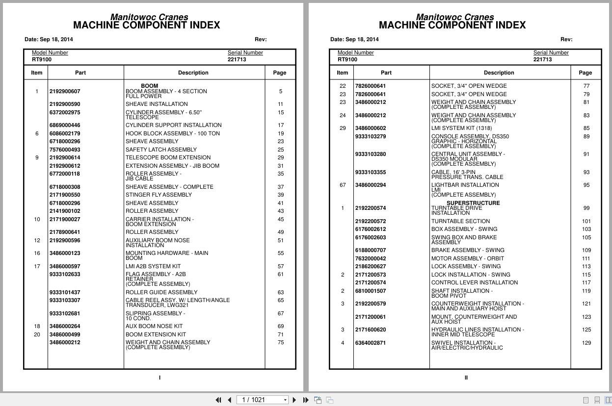 Grove Crane RT9100 221713 Parts Manual 2014 (1)