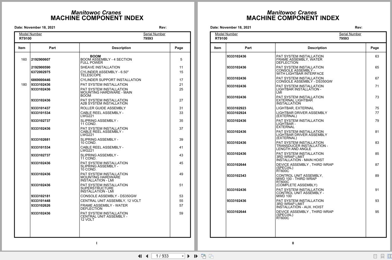Grove Crane RT9100 79593 Parts Manual 2021 (1)