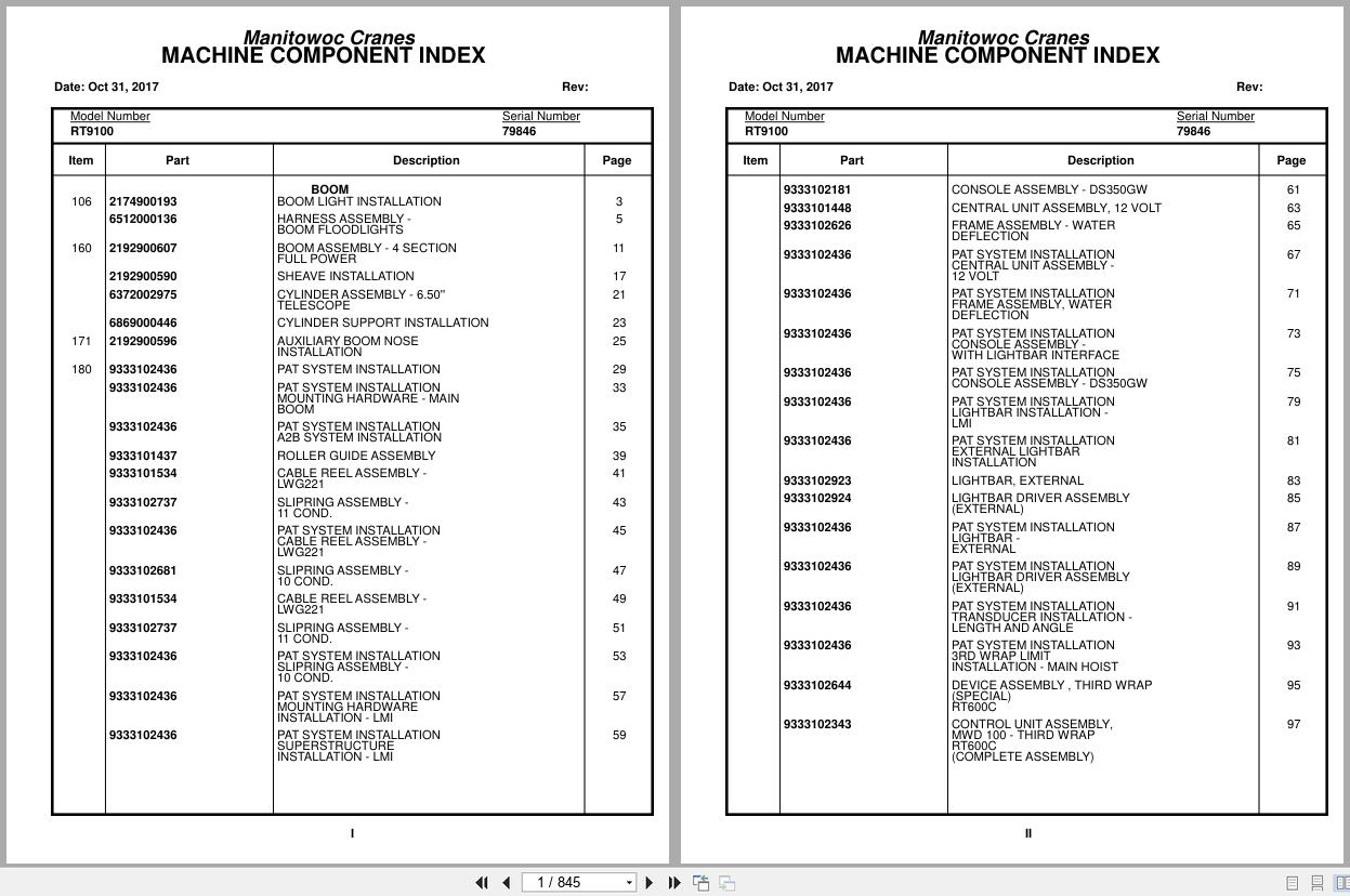 Grove Crane RT9100 79846 Parts Manual 2017 (1)