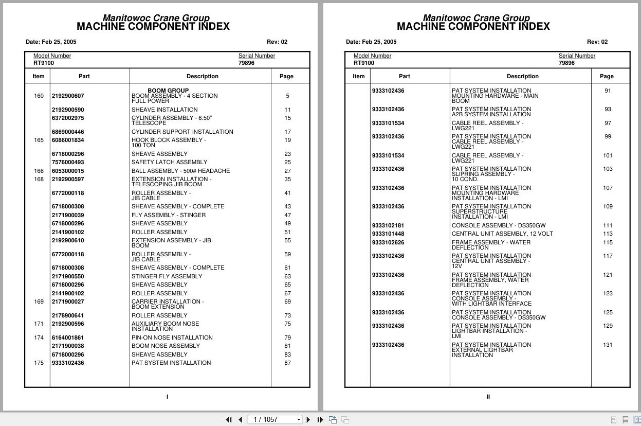 Grove Crane RT9100 79896 Parts Manual 2005 (1)