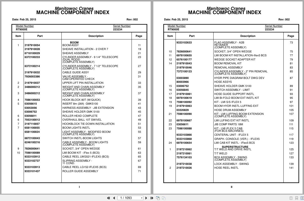 Grove Crane RT9130E 223234 Parts Manual 2015 (1)