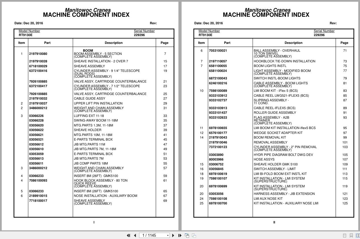 Grove Crane RT9130E 229296 Parts Manual 2016 (1)