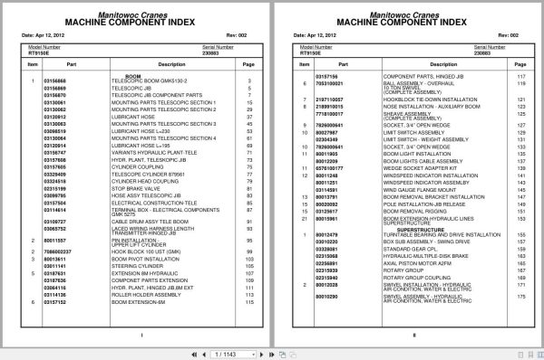 Grove Crane RT9150E 230883 Parts Manual 2012 (1)
