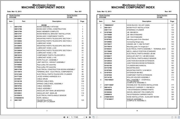 Grove Crane RT9150E 231498 Parts Manual 2013 (1)