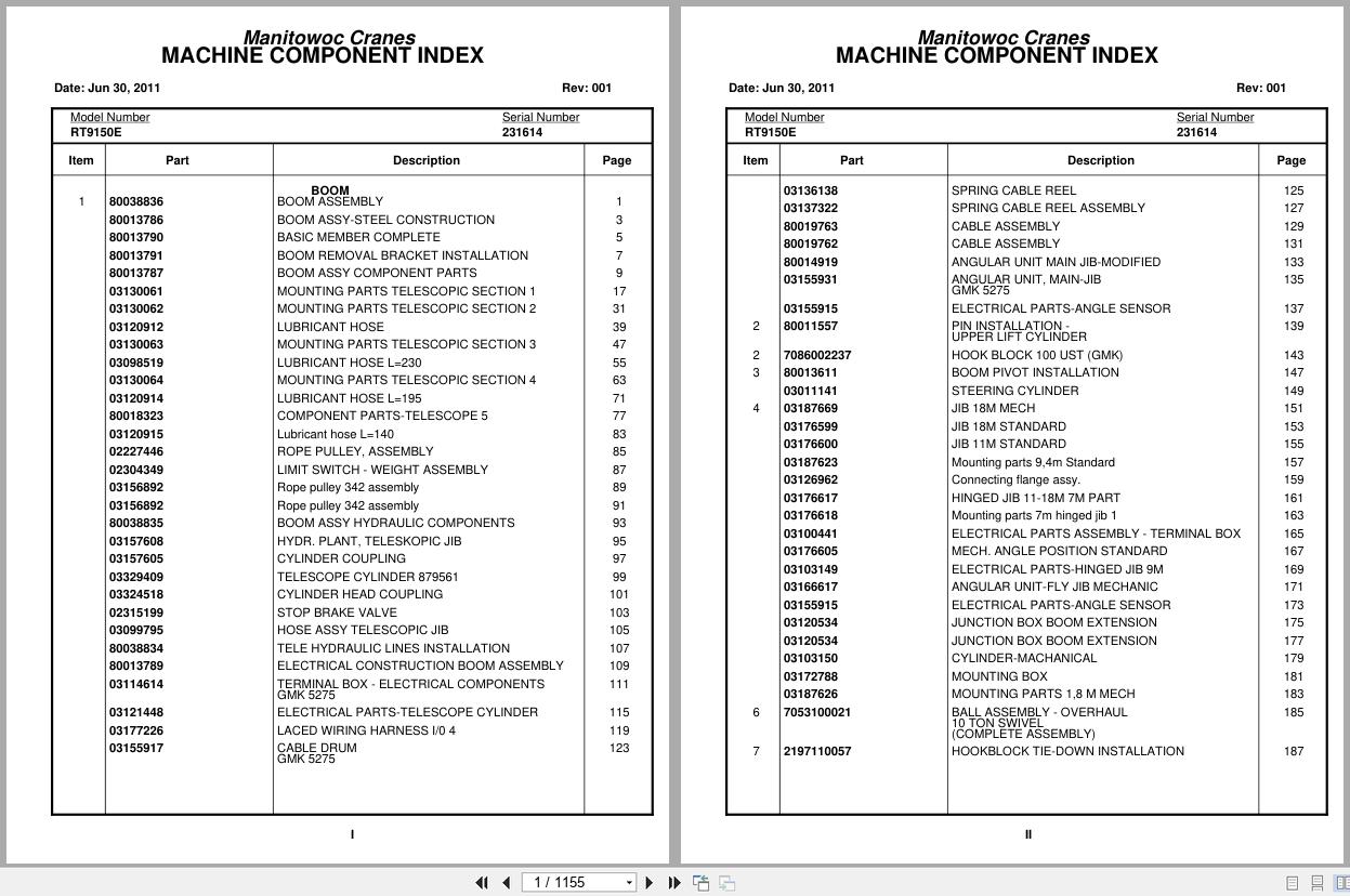 Grove Crane RT9150E 231614 Parts Manual 2011 (1)