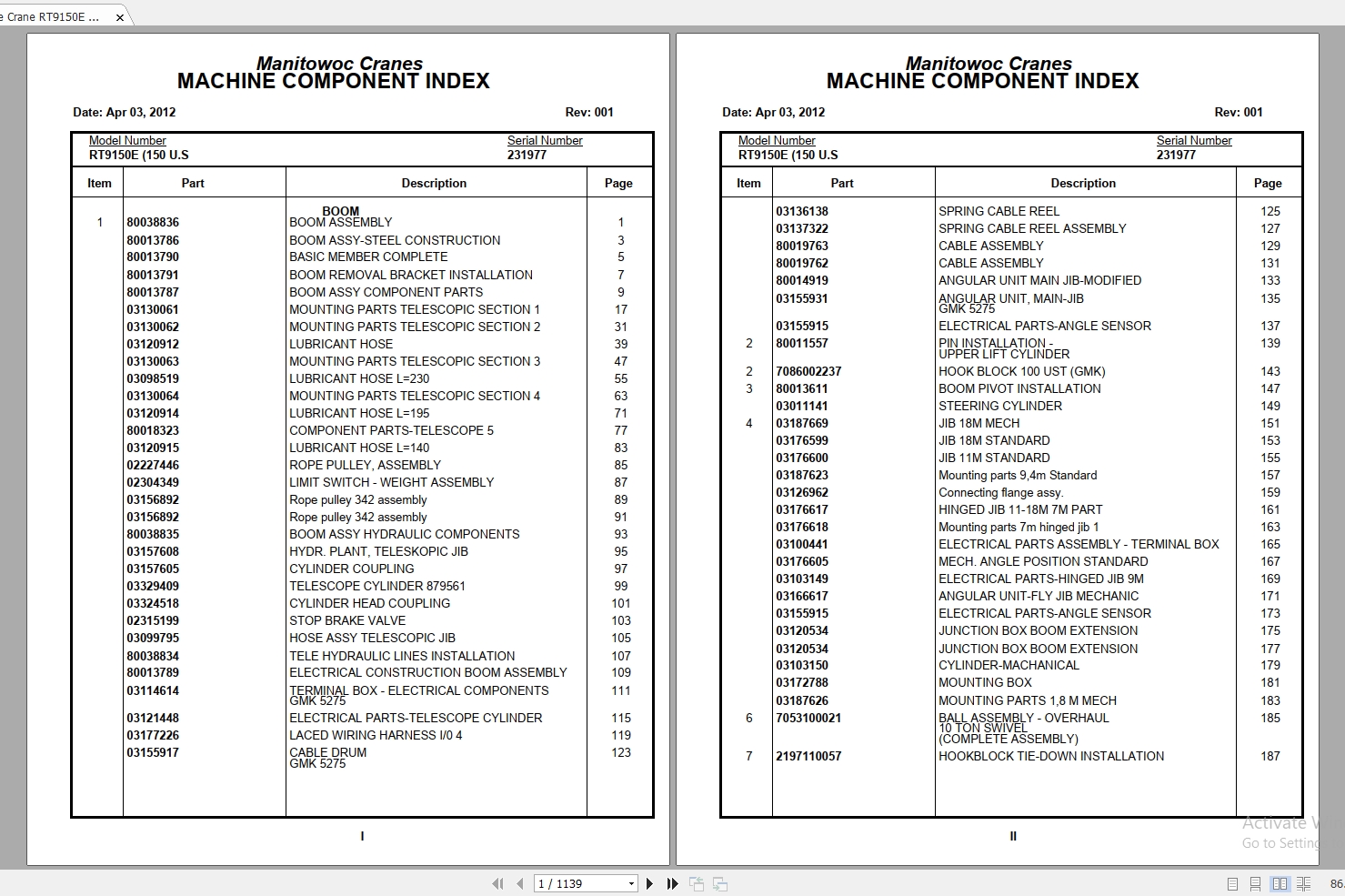 Grove Crane RT9150E 231977 Parts Manual 2012 (1)