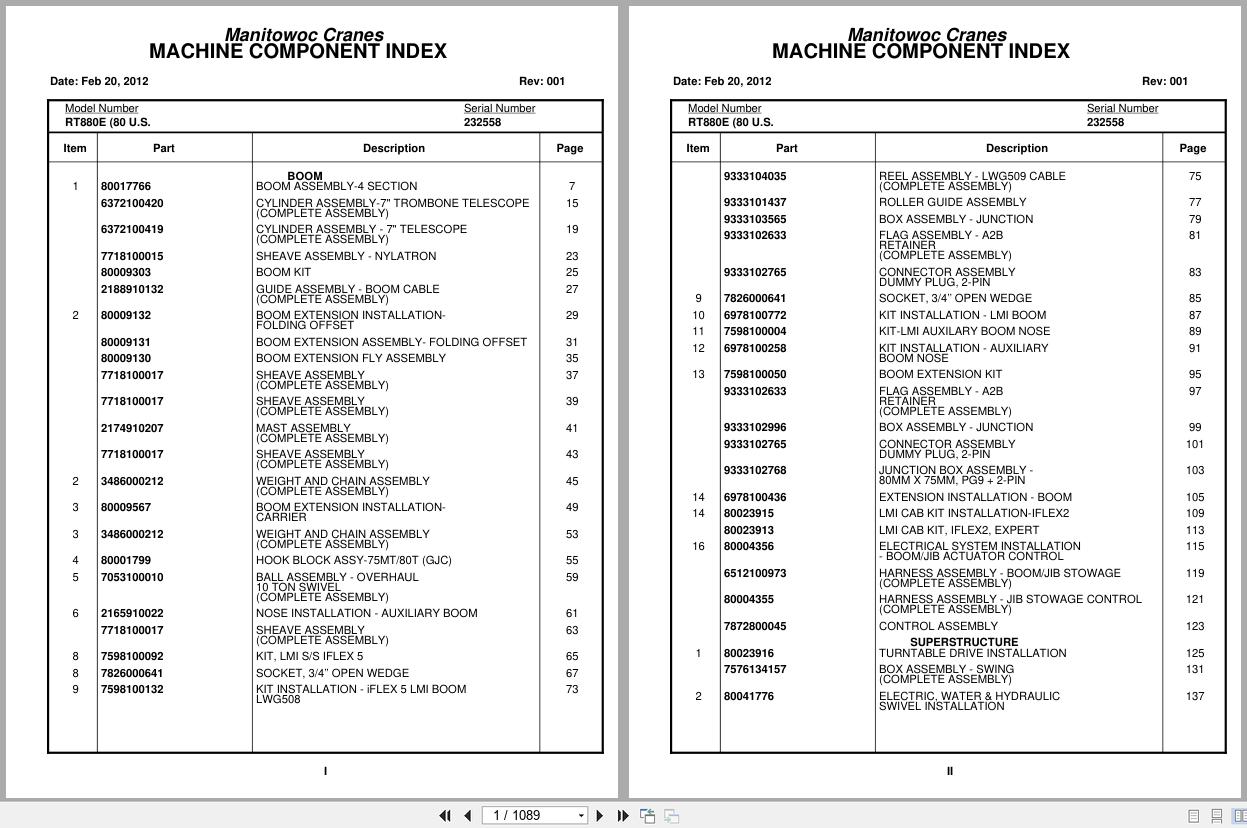 Grove Crane RT9150E 232558 Parts Manual 2012 (1)