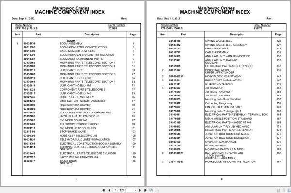 Grove Crane RT9150E 232976 Parts Manual 2012 (1)
