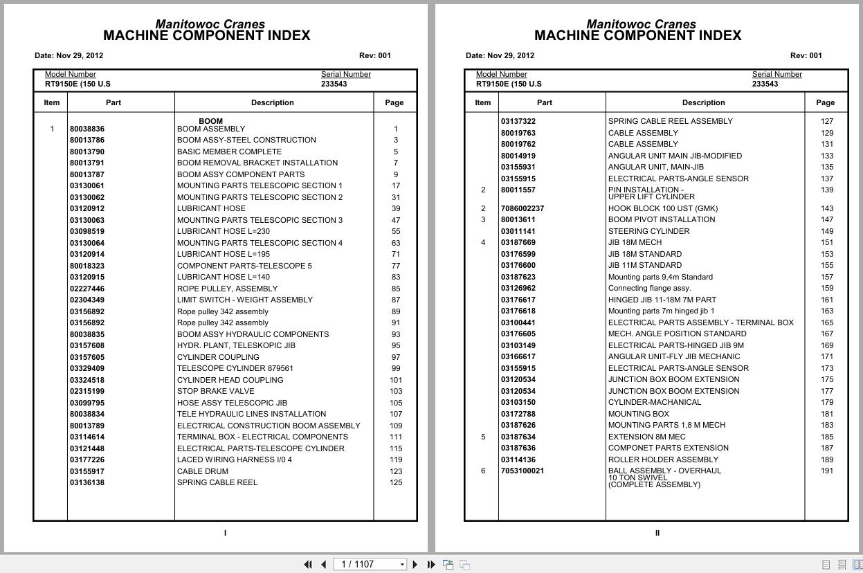 Grove Crane RT9150E 233543 Parts Manual 2012 (1)
