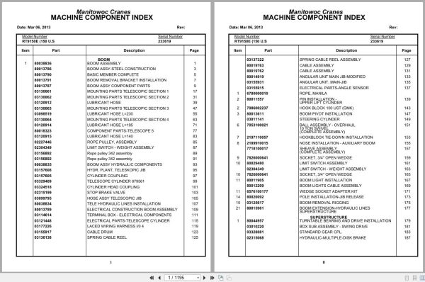 Grove Crane RT9150E 233619 Parts Manual 2013 (1)