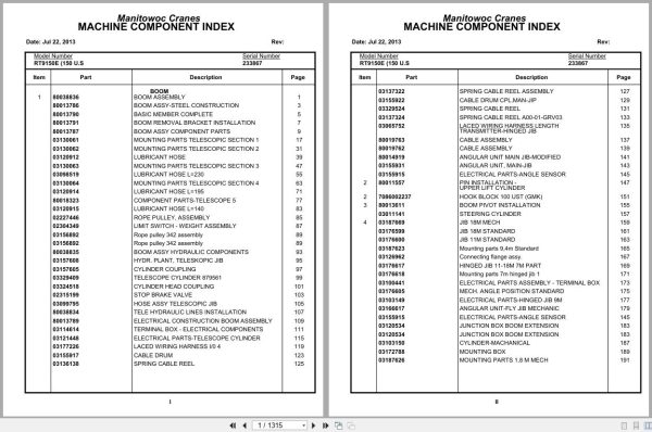 Grove Crane RT9150E 233867 Parts Manual 2013 (1)