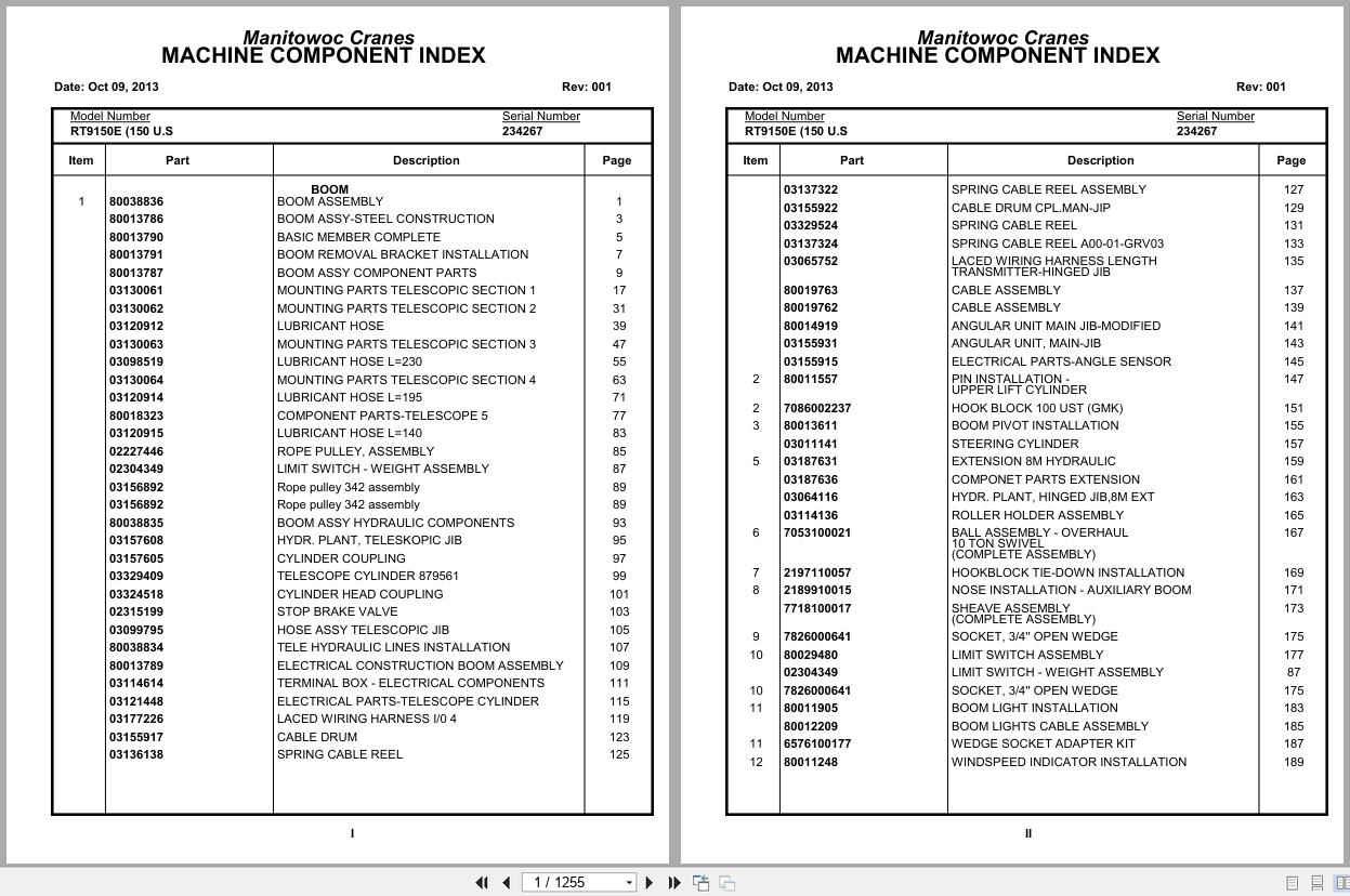 Grove Crane RT9150E 234267 Parts Manual 2013 (1)